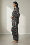Zivame Buttersoft Knit Poly Pyjama Set - Black Beauty — thumbnail 3